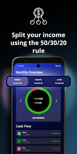 Screenshot of Budget50: 50/30/20 Rule