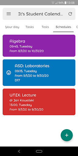 Student Calendar Screen 2