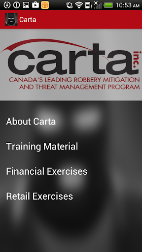 Android application Robbery Mitigation Training screenshort