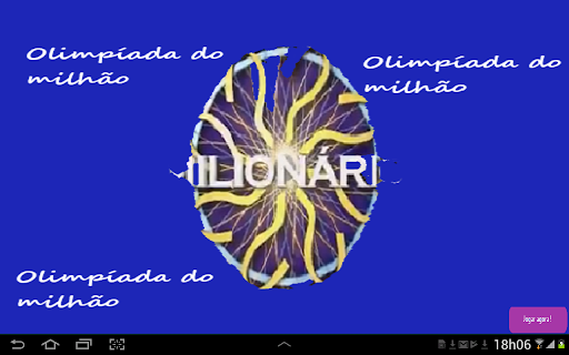Android application Olímpiada do milhão no tablet screenshort