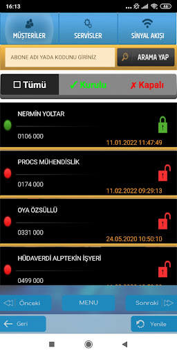 Gispa Alarm Sinyal Takibi Screen 2