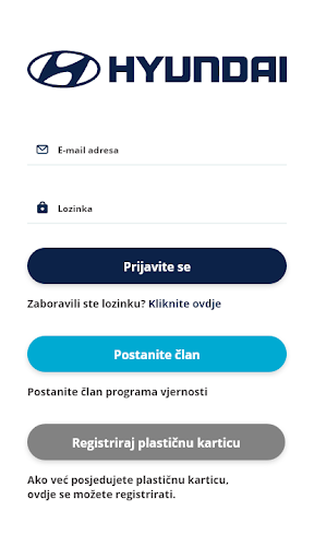 Android application Hyundai program vjernosti screenshort