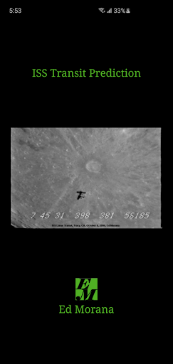 Android application ISS Transit Prediction screenshort
