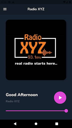 Radio XYZ Screen 2