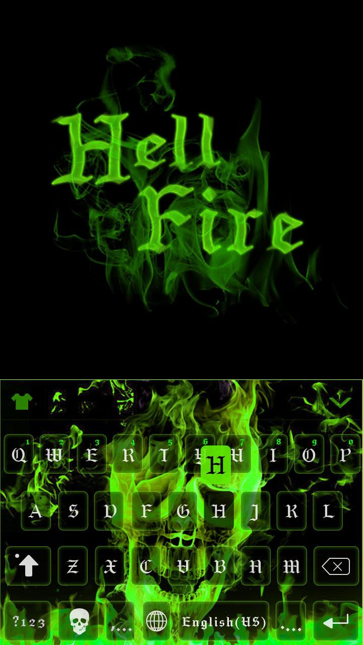 Android application Hellfire Skull keyboard Uniqueness Theme screenshort
