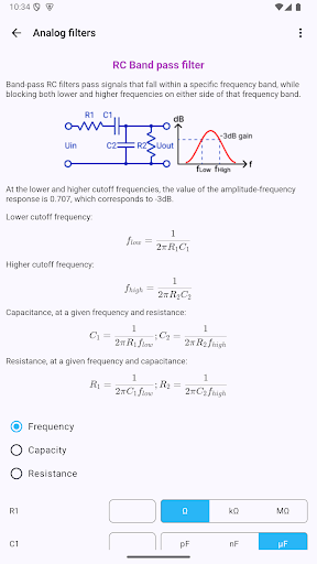 Electronic circuits calculator screenshot 10