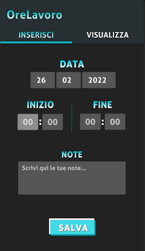 Android application Ore Lavoro screenshort