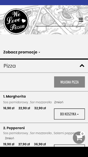 Android application We Love Pizza screenshort