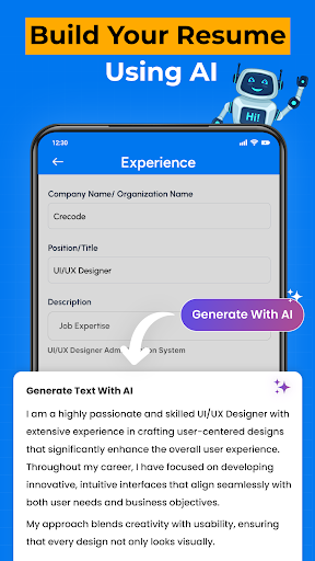 AI Resume Builder and CV Maker screenshot 1