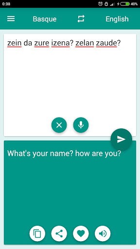 Basque-English Translator Screen 2