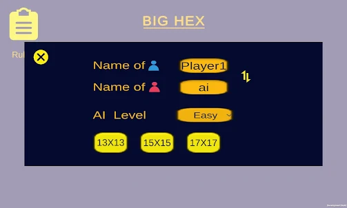 Big Hex Board Game with AI