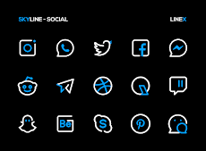 SkyLine Icon Pack : LineX Blueのおすすめ画像4