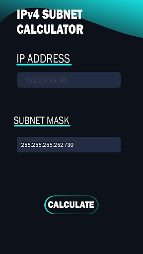 IPv4 Subnet Calculator Screen 2