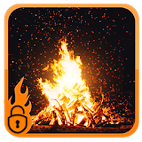 flaming fire bonfire theme icon