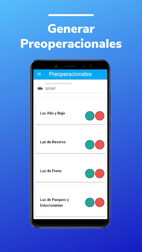 Android application Transcar - Preoperacionales screenshort