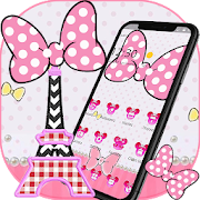 Pink Minnie Wave Point Bowknot Theme  Icon