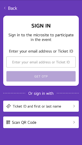 Android application Zista Events screenshort