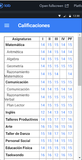 Android application IACADEMICO V.2 screenshort