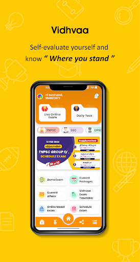 Vidhvaa - Live Exams Screen 2