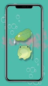 Cute Green Frog Wallpaper