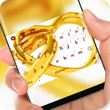 Gold Heart Ring Keyboard Theme icon