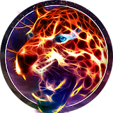 Neon Wild Animal Theme: Flaming Cheetah icon