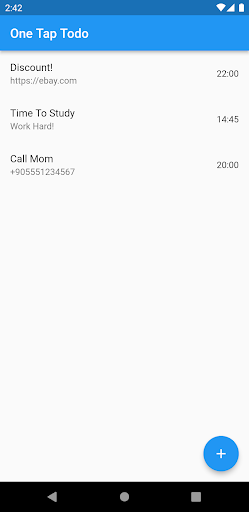 Android application One Tap Todo screenshort