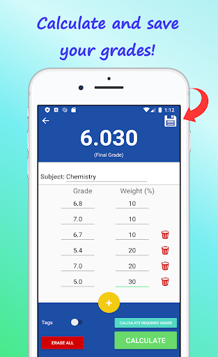 Android application Grades Calculator screenshort