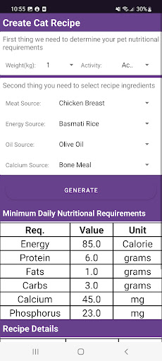 Pet Diet Maker Screen 3