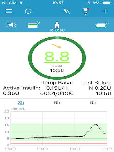 Android application Medtrum EasyPatch mmol/L screenshort