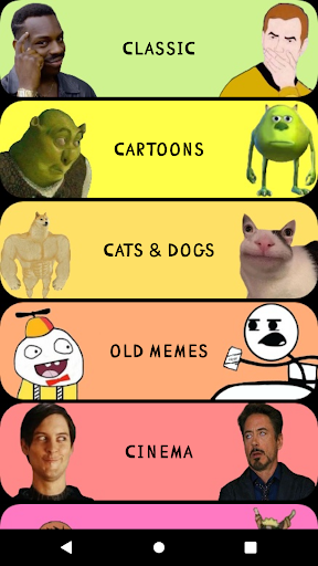 Android application Memory Meme Game screenshort