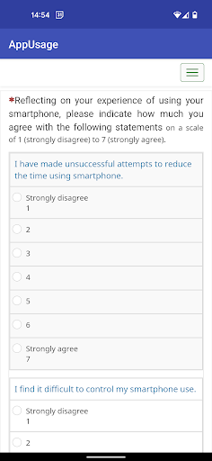 Android application AppUsage screenshort