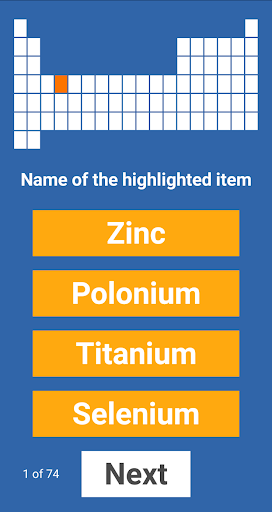 Memorizing the‎ periodic table Screen 3