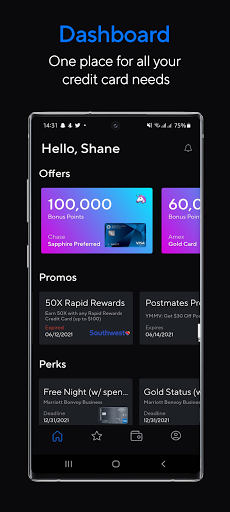 Android application WalletFlo: Credit Card Mgmt screenshort