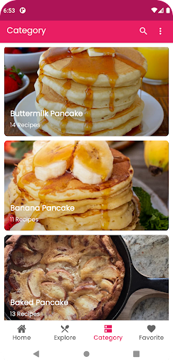 Android application Easy Pancake Recipe screenshort