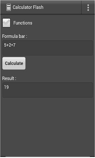 Android application Calculator Flash screenshort