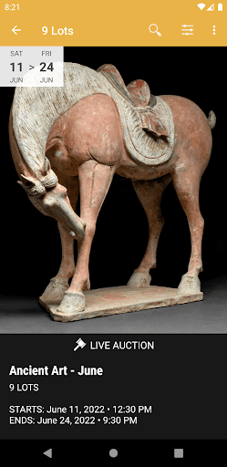 Apollo Art Auctions Screen 2