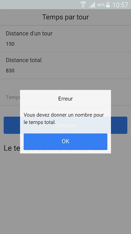 Temps par tour Screen 2