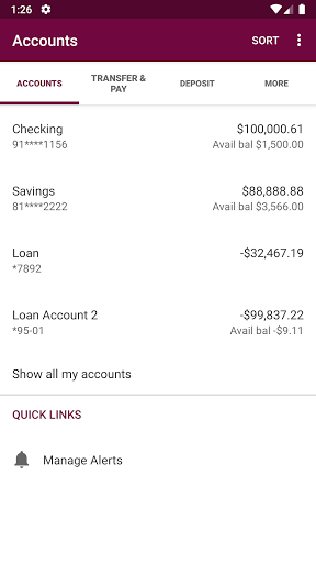 UNION Savings BANK Mobile IL Screen 3