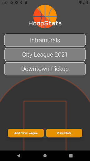 Android application HoopStats - Stat Tracking screenshort