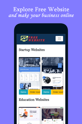Android application FreeWebsite - Become Online screenshort
