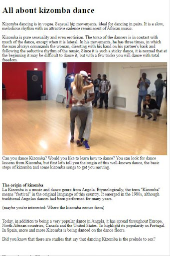 Android application How to Kizomba Dance screenshort