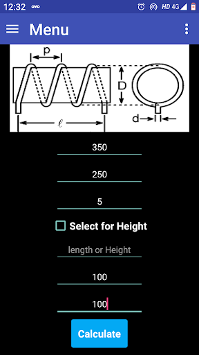 Android application Pipe Coil Length Pro screenshort