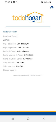 ComoHogar - Estado de cuenta Screen 3