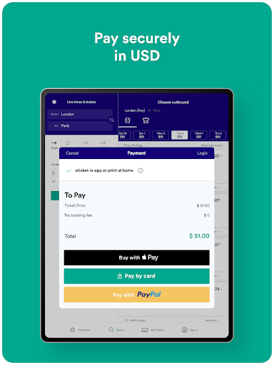 Screenshot of Trainline: Train travel Europe