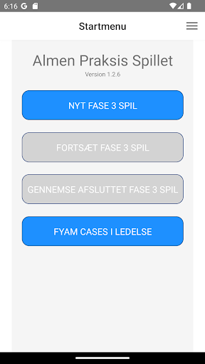 Android application Almen Praksis Spillet screenshort