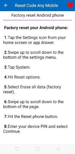 Reset Code Any Mobile Guide Screen 2