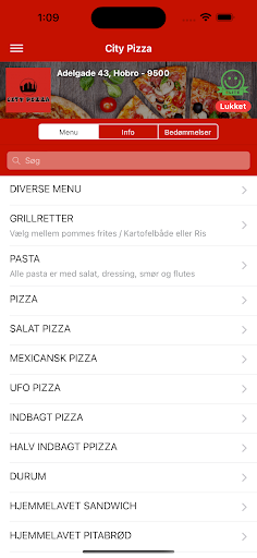 Android application City Pizza screenshort