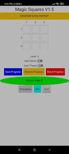 Android application Magic Squares screenshort