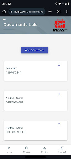 Android application INDZIP - Traveller screenshort